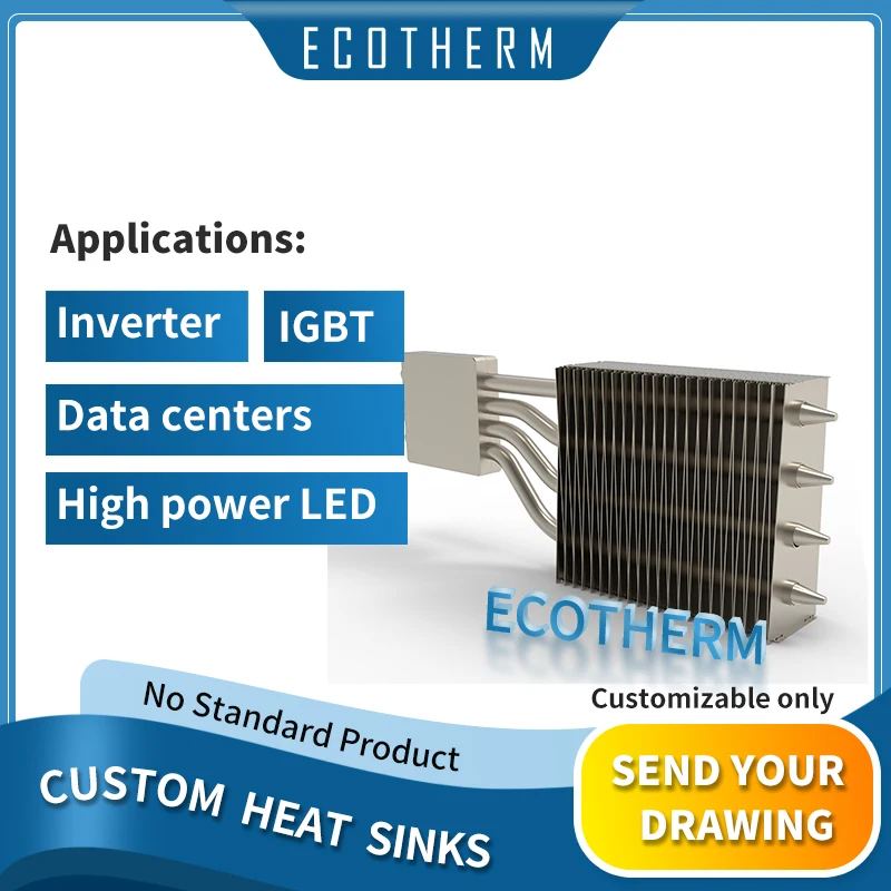 Customized Cooling 500w Copper Stamped Fin with Heatpipe Pipe Folded Zipper Heatpipe Heat Sink for Medical Equipment