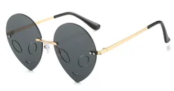 2024 New Arrival Popular Women Holiday  Glasses Cool Space Alien Party Rimless Halloween Sunglasses Mirror For Dance