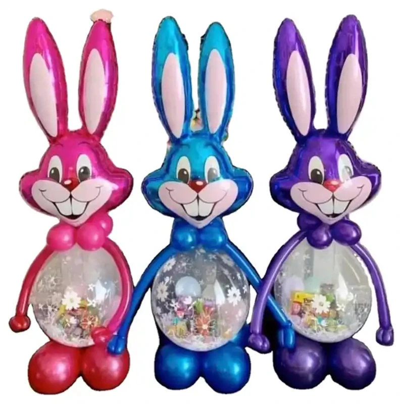 Hot Sale Bunny Mylar Balloon Easter Balloons Rabbit Head Balloon for Spring Woodland Themed Party Baby Shower Easter