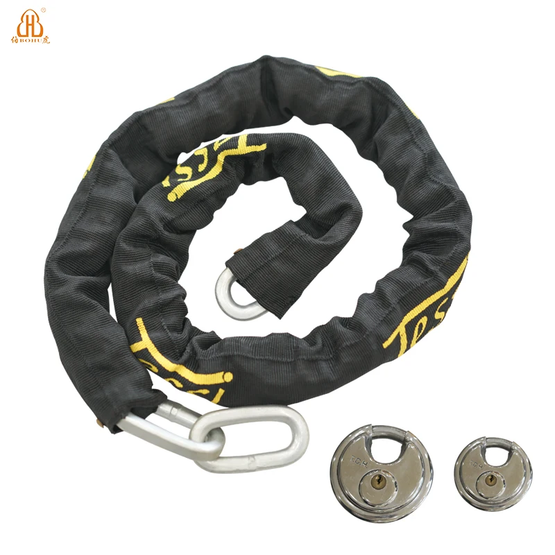 
BOHU long bike chain lock alloy steel motorcycle chain lock sturdy and durable bicycle chain Lock 