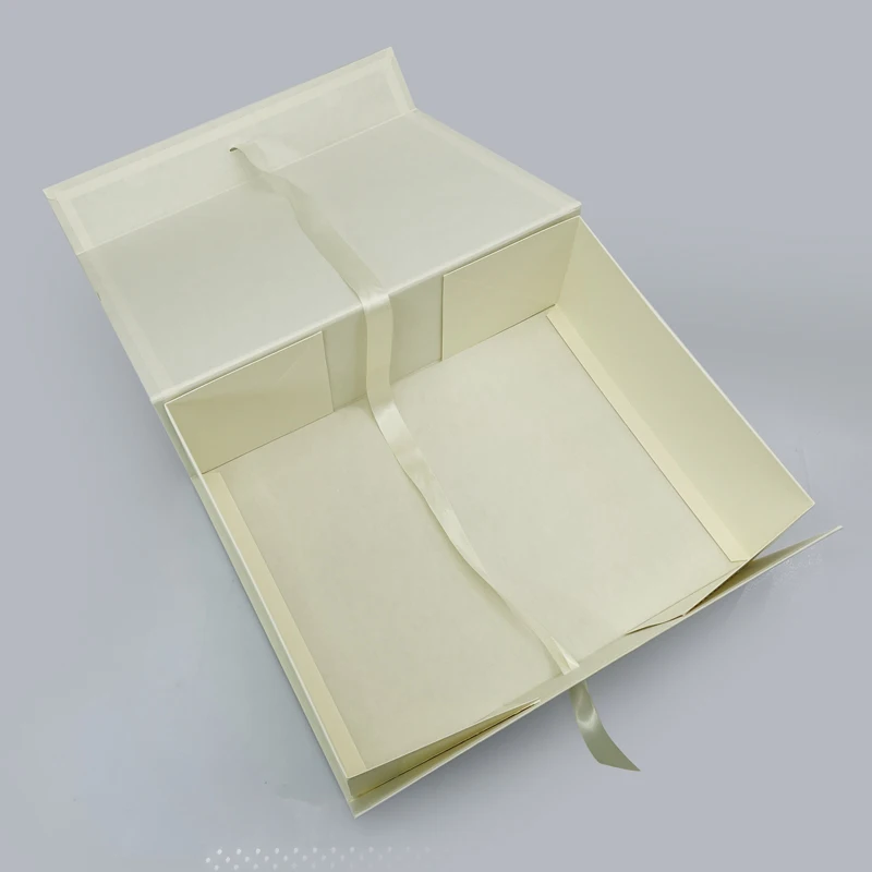 Custom Logo Beige Folding Luxury Rigid Packaging Paper Magnetic Gift Box With Foam