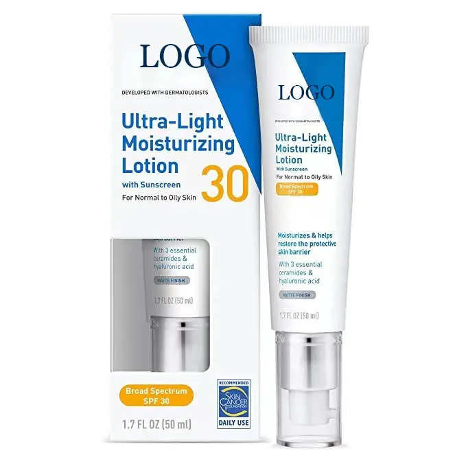 OEM private label whitening cream with sunscreen protection 50ml skin whitening cream sunscreen Ultra-light moisturizing lotion