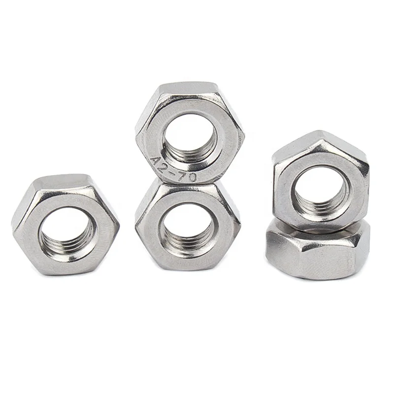 Factory price hex silver stainless steel hexagon nut