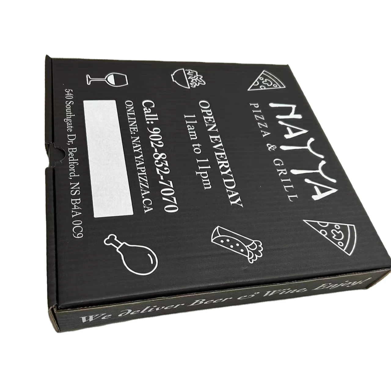6 7 8 10 12 16 inch wholesale custom logo prices pizza box supplier size Paper Packaging black kraft pizza box