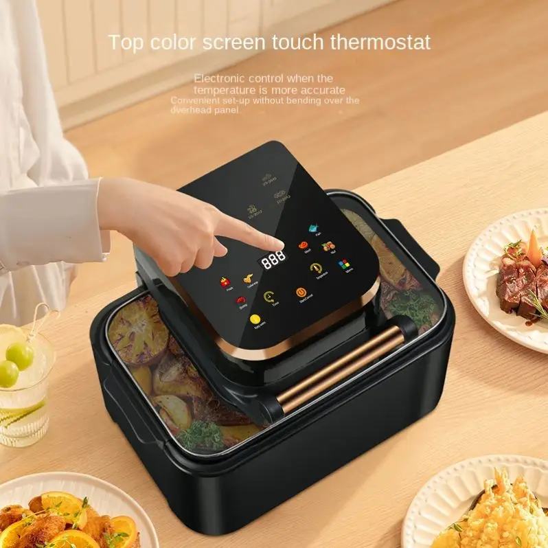 wholesale 12L Air Fryer New Home Flip-free Visual Multi-function Large Capacity Deep Frying Pan Electric Oven Stainless Steel