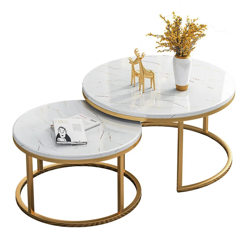 Popular Modern Design Gold Metal Round Tea Table Living Room Side Coffee Table End table