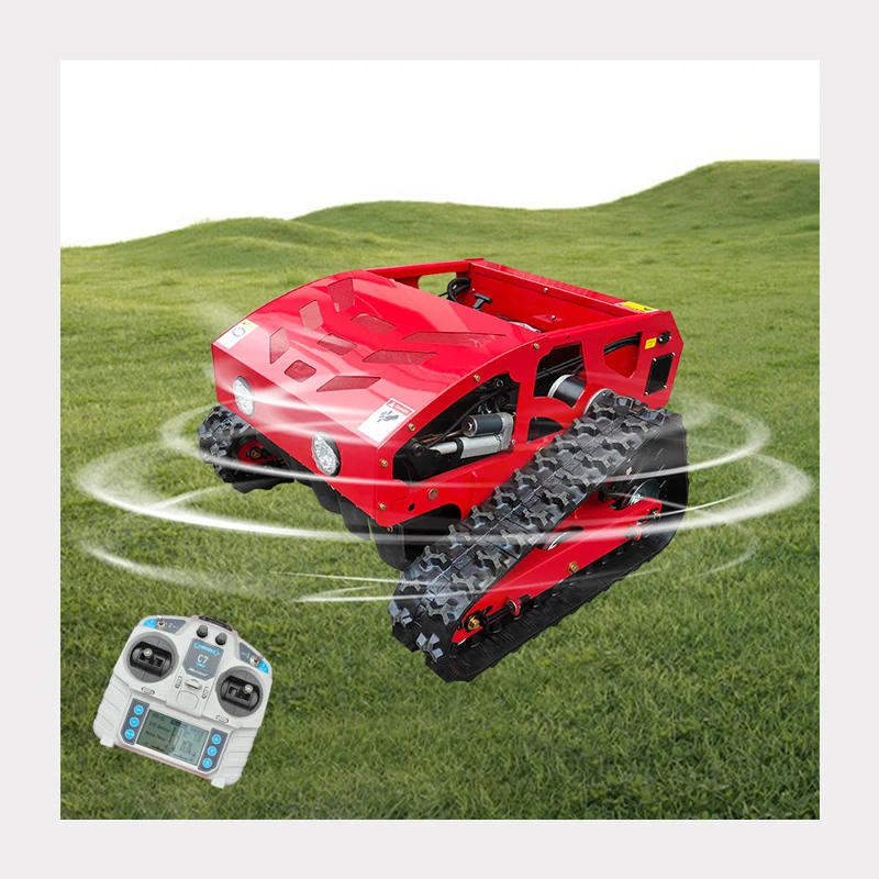 New Walk-Behind Remote Control Lawn Mower with Metal Construction Home Restaurant Use Slope-Cutting Features Engine Gearbox Gear