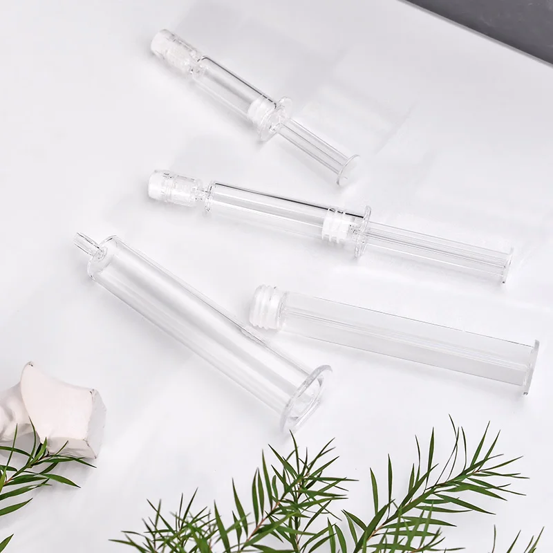 Wholesale Mini Empty 1ml 3ml 5 ml 10ml  Airless Syringe Cosmetic PS Plastic Ampoule For Essence Serum