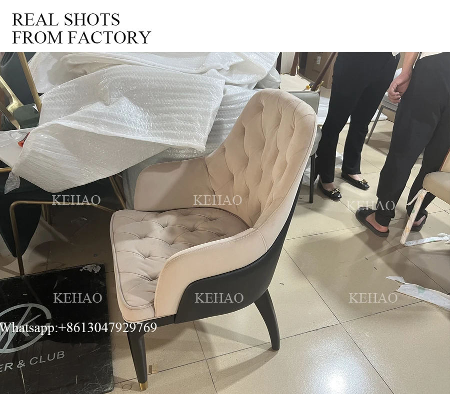 modern design dining room chair velvet fabric cover hotel furniture luxury dining chair set of 6