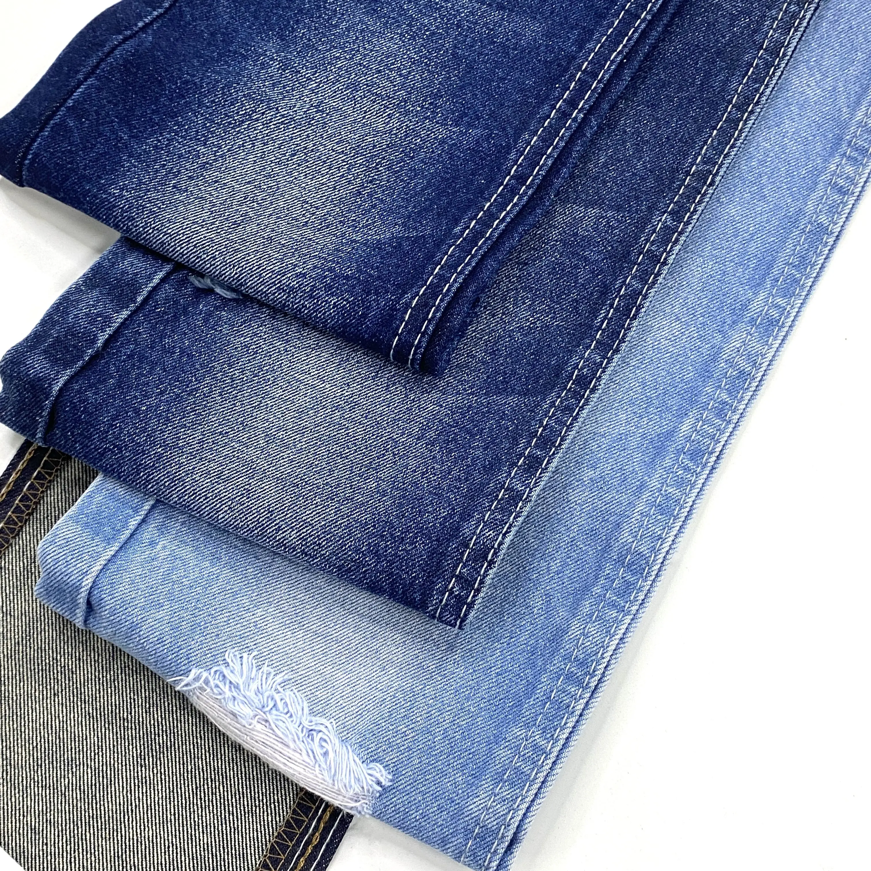 7oe*7oe 100% Cotton Non-stretch Oe Yarn 13oz Width 180-182cm Right Twill Blue Denim Fabric Wholesale