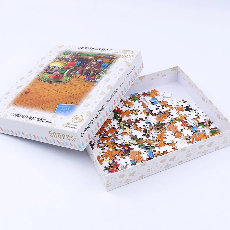 Factory high quality thickness cardboard printing adult jigsaw puzzle 1000 pieces kids puzzle custom