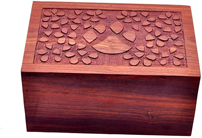 Urn for Pets HandCarved Rosewood Urn Classic Wooden Series for Dogs, Cats, and Animals