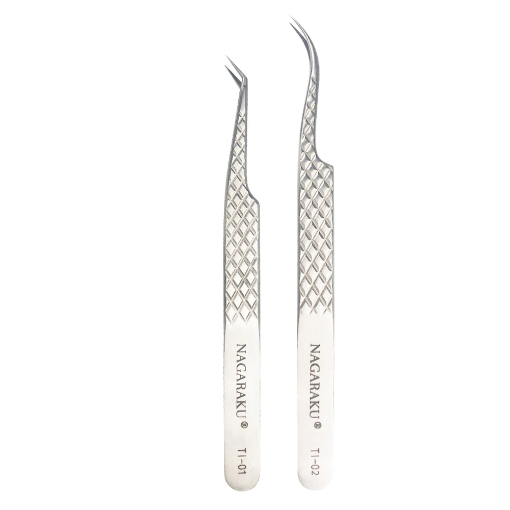 NAGARAKU Eyelash Extension Tweezers Makeup Titanium Alloy High Quality Perfect Elasticity Labor-saving Professional Tweezers
