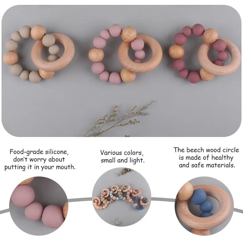 Big Sale Pink Color BPA Free Baby Sensory Newborn Gift Teething Silicone Chewable Teether Toys