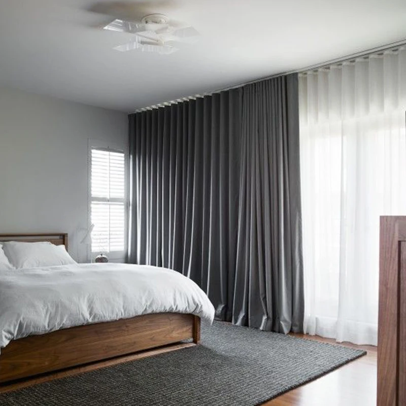 Customized High Quality Ripple Fold Type Blackout Hotel Drapes Pinch Pleated Fire Proof Curtain For The living Room