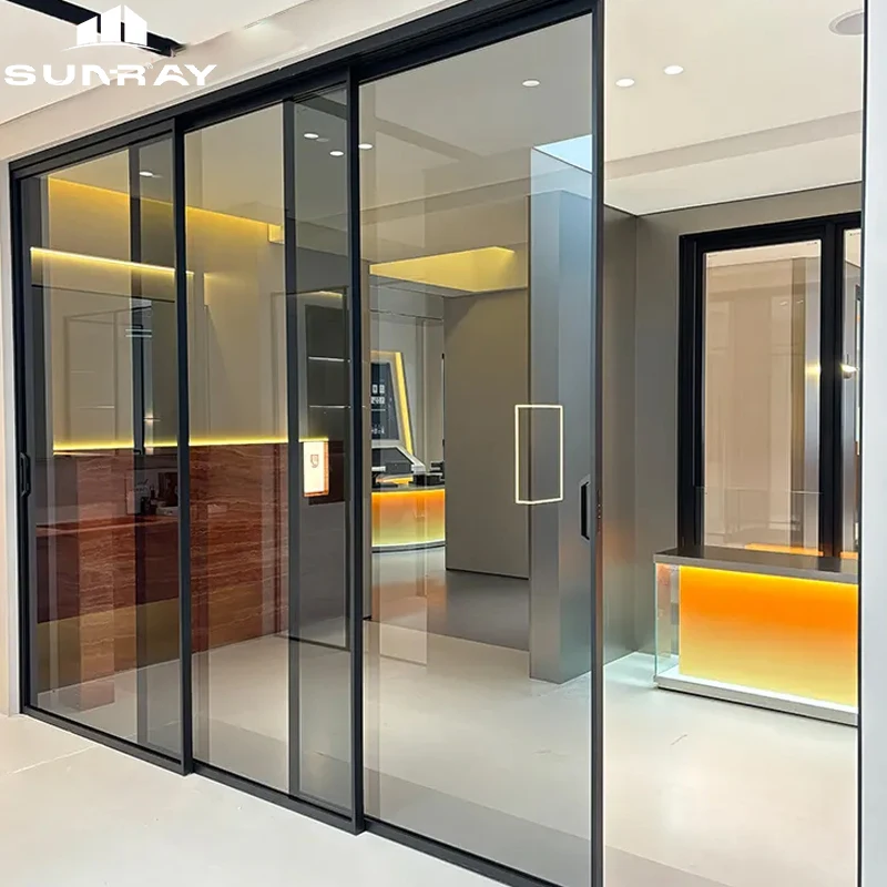 Ikealuminum Insect Screen Sliding Door For Balcony Sliding Doors Windows Soundproof Sliding Glass Door Track