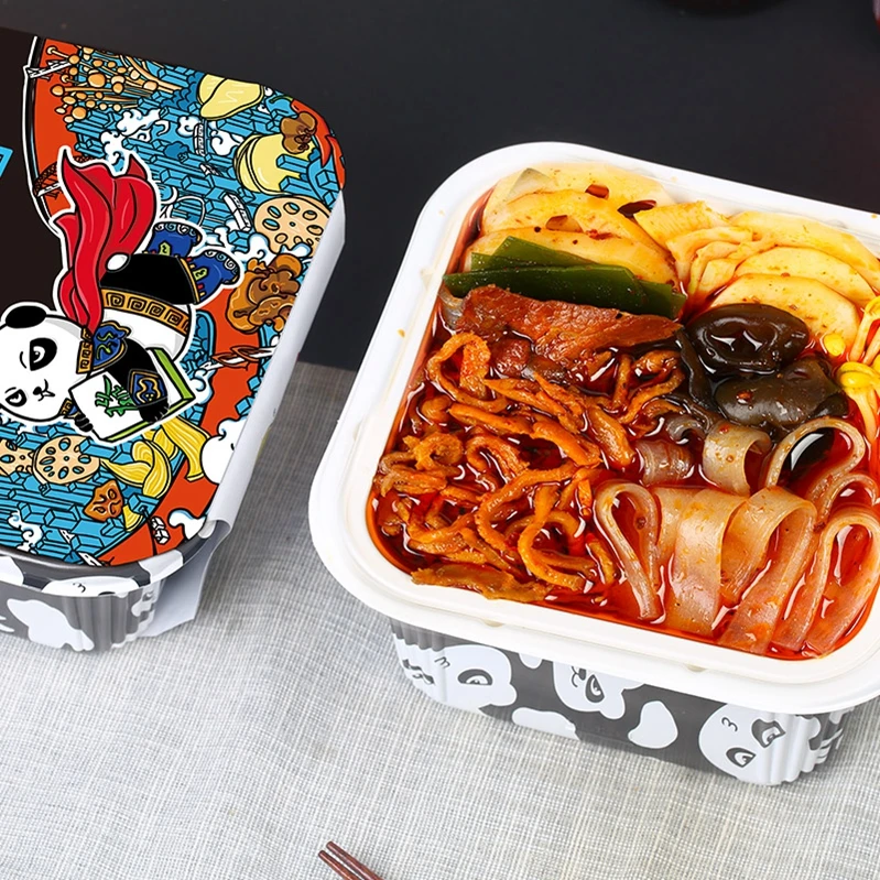 Оптом САМОНАГРЕВАЮЩАЯСЯ Говядина и свинина упаковка одноразовый самонагревающийся горячий горшок коробка еды