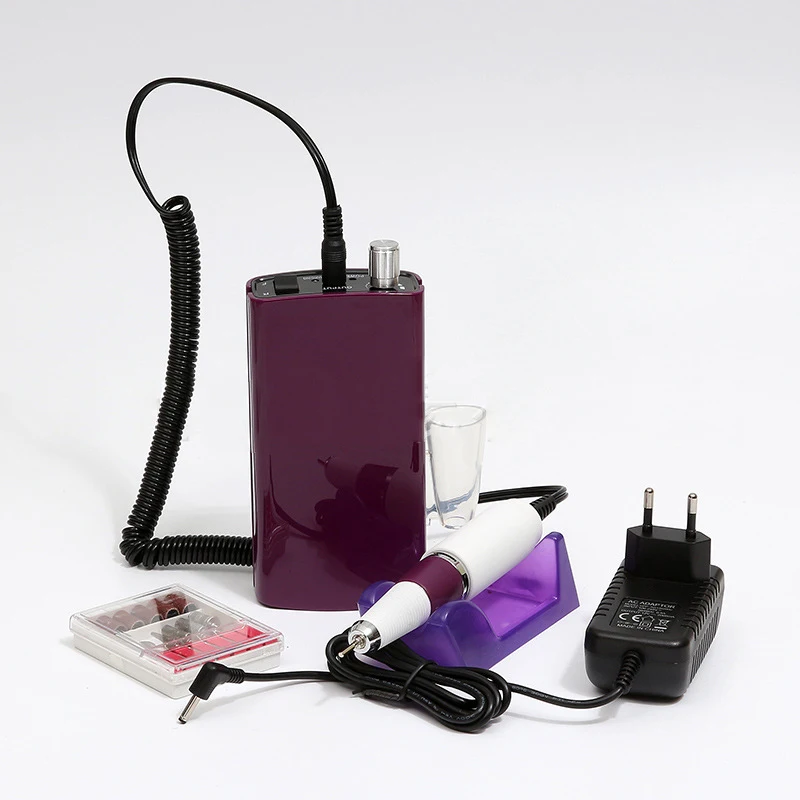 E File Nail Drill Machine with 6 Nail Bits for Acrylic Nail Gel Removing Polishing Machine