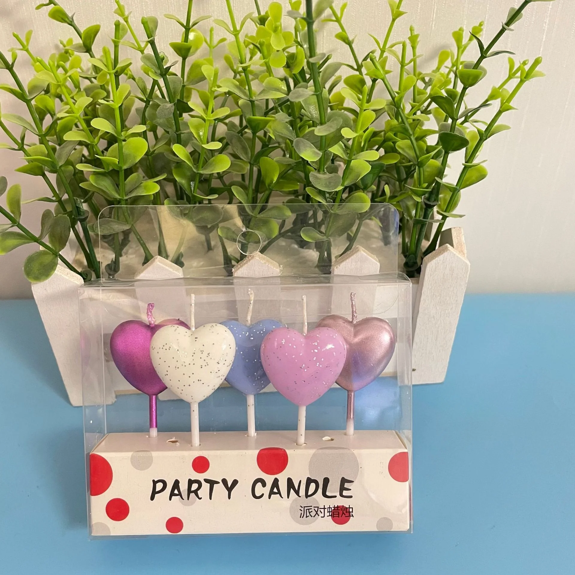 Creative Gold Powder Candle Geometry Smiling Face Little Dolphin Romantic Five Pack Party Cake Baking Candle Personality Candle