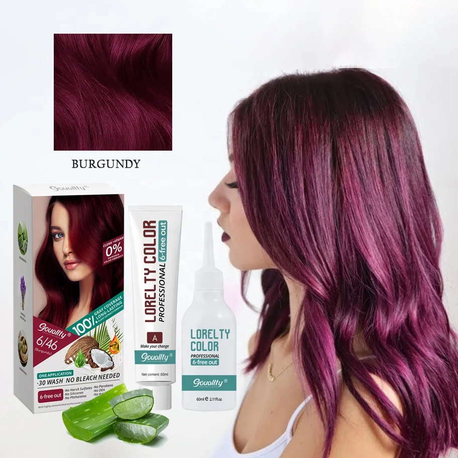 Private Label Gouallty Organic Natural Permanent Hair Color Cream Wholesale Dye Hair