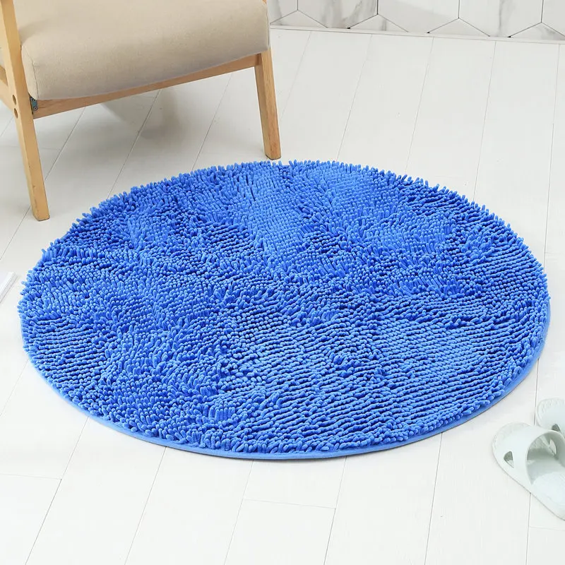 Custom Living Room Large Round Shaggy Chenille Rugs With PVC Non-slip bottom