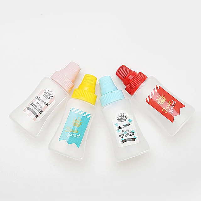 Mini Cute Portable Empty Plastic Squeeze Soy Sauce Bottle For Honey Mustard Tomato Ketchup Salad Dressing 25ml