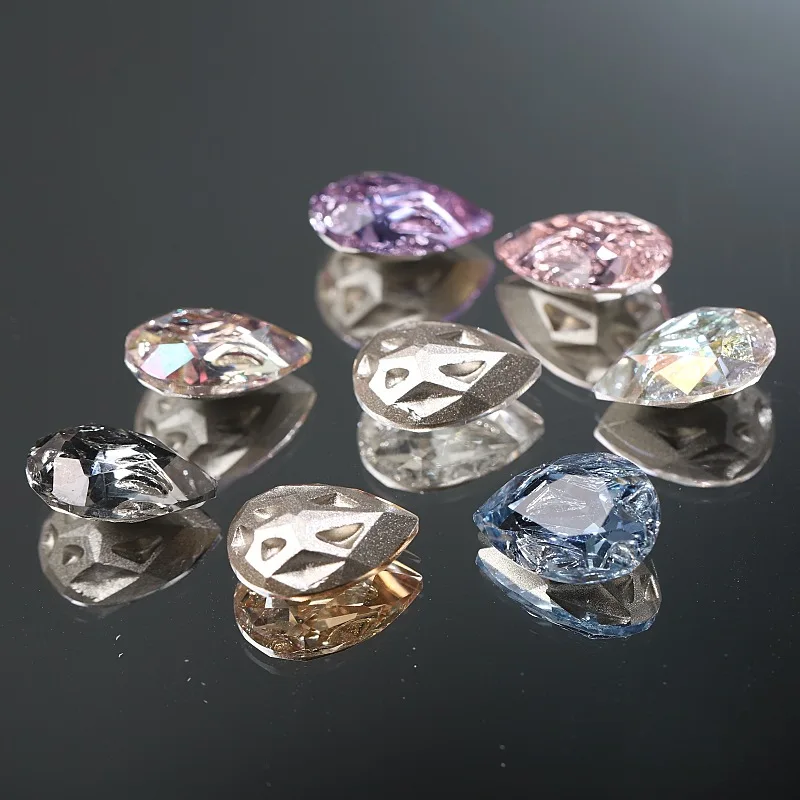 SZ 10*14mm Drop Crystal Rhinestone K9 Glass Diamond Nail Art Clothes Accessories Stones For DIY Wedding