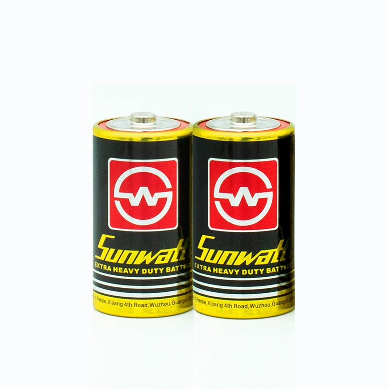 SUNWATT высококачественные батареи, размер D UM1 R20S, металлическая оболочка, аккумулятор для фонарика