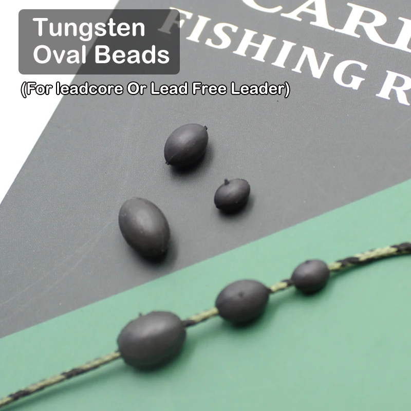 Вольфрамовые овальные бусины для ловли карпа Leadcore или бессвинцовый лидер