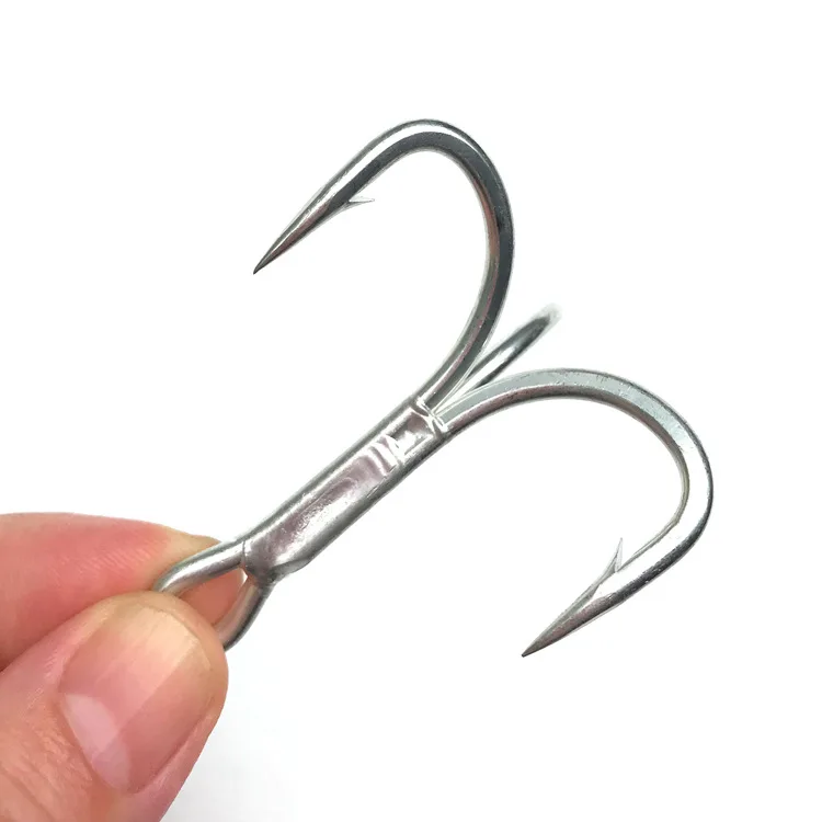 High Quality ST66 5X Strong Saltwater tuna Treble Fishing Hook 10#-3/0 4/0 5/0# Rustproof Treplehook