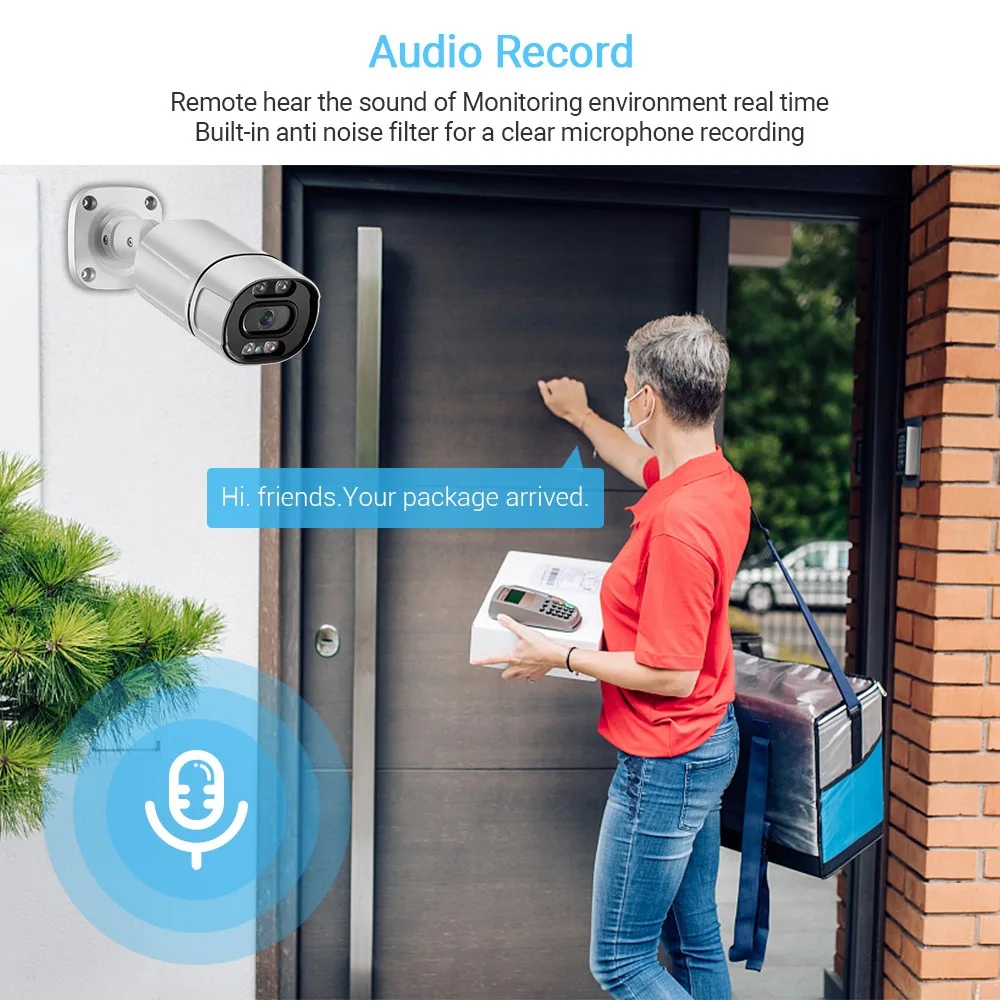 4K Security Camera System Poe IP Camera Outdoor Home Video Surveillance Camera Set 4CH Wired CCTV Security System