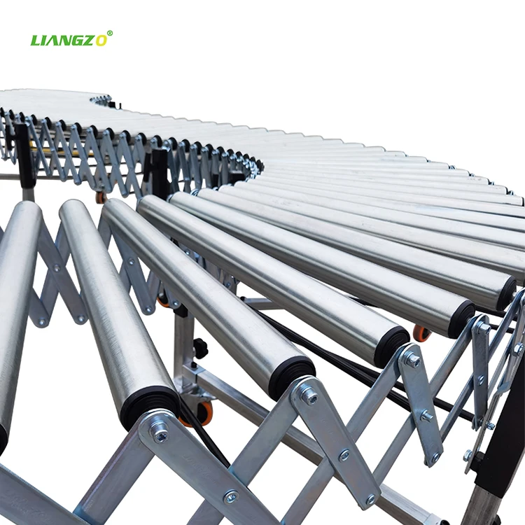 LIANGZO Manual Gravity Flexible Expandable Roller Conveyor for Unloading