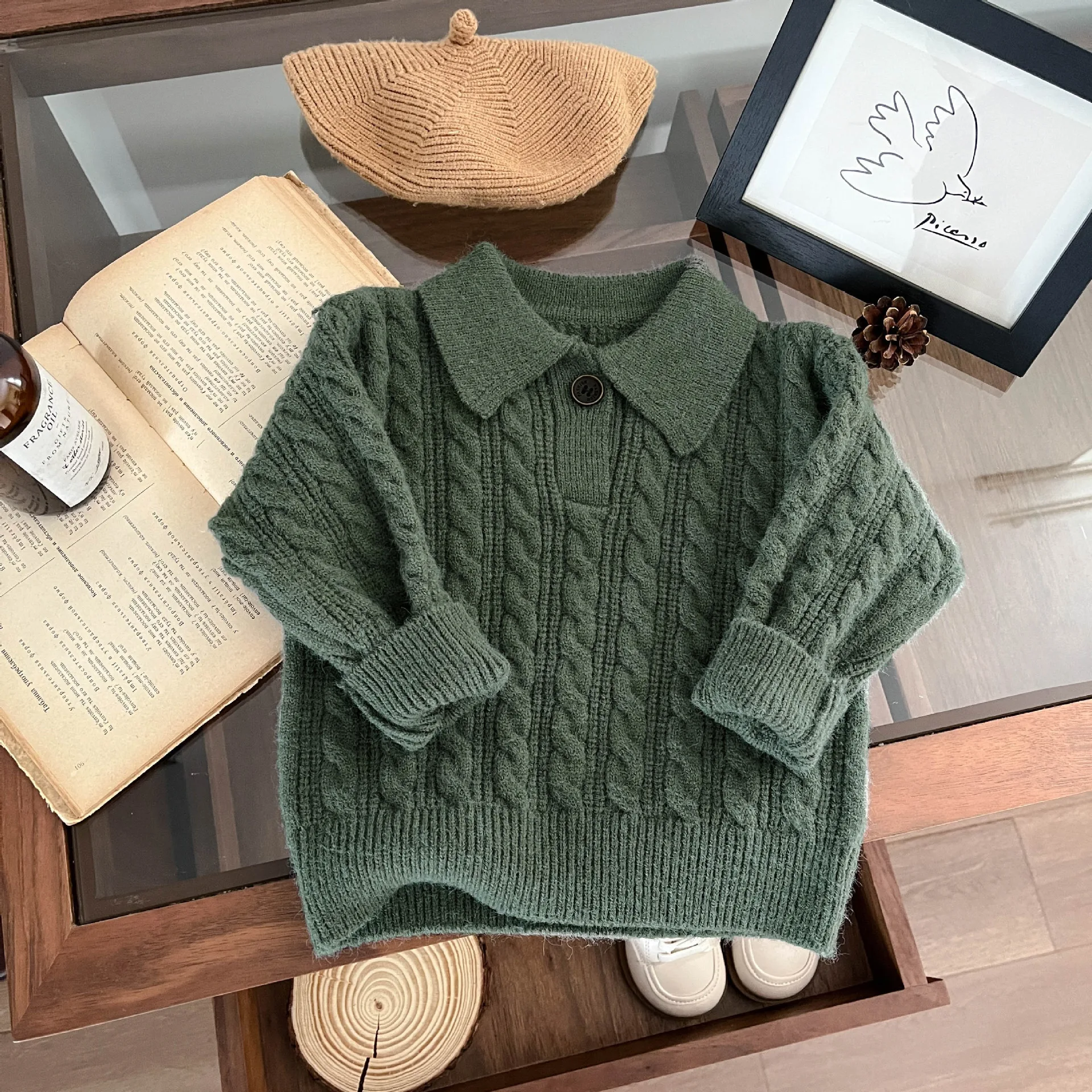 Korean Style New Fashionable Autumn PULLOVER for Boys Girls Winter Polo Knitwear Tops for Baby Versatile Casual for Children