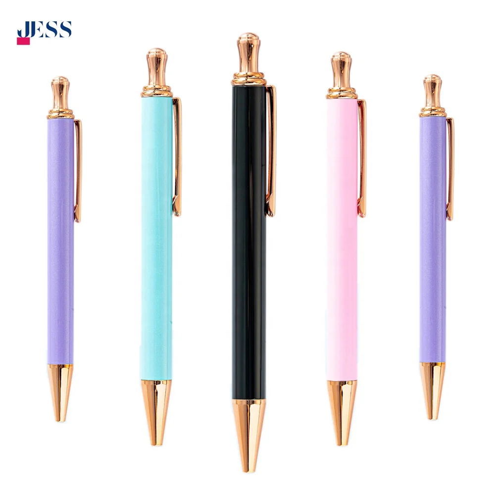 Высококачественная подарочная ручка с функцией нажатия Morandi Милая многоцветная шариковая ручка с деталями ручки из розового золота для офисной школы