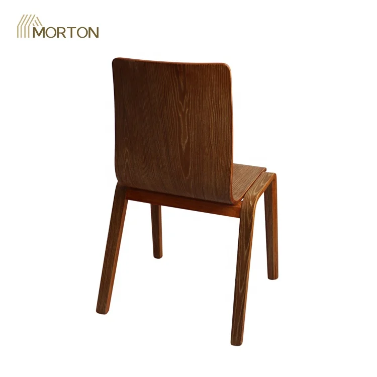 Modern design convenient double-sided wooden leather seat wooden chair foot dining chair supplier