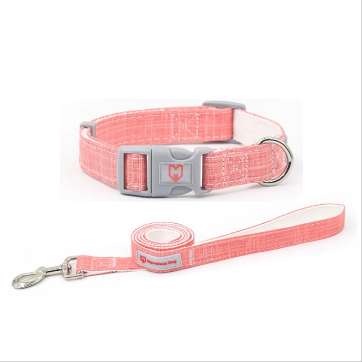 Pet factory custom dog collar bamboo fiber material dog collar and leash set spot direct for OEM