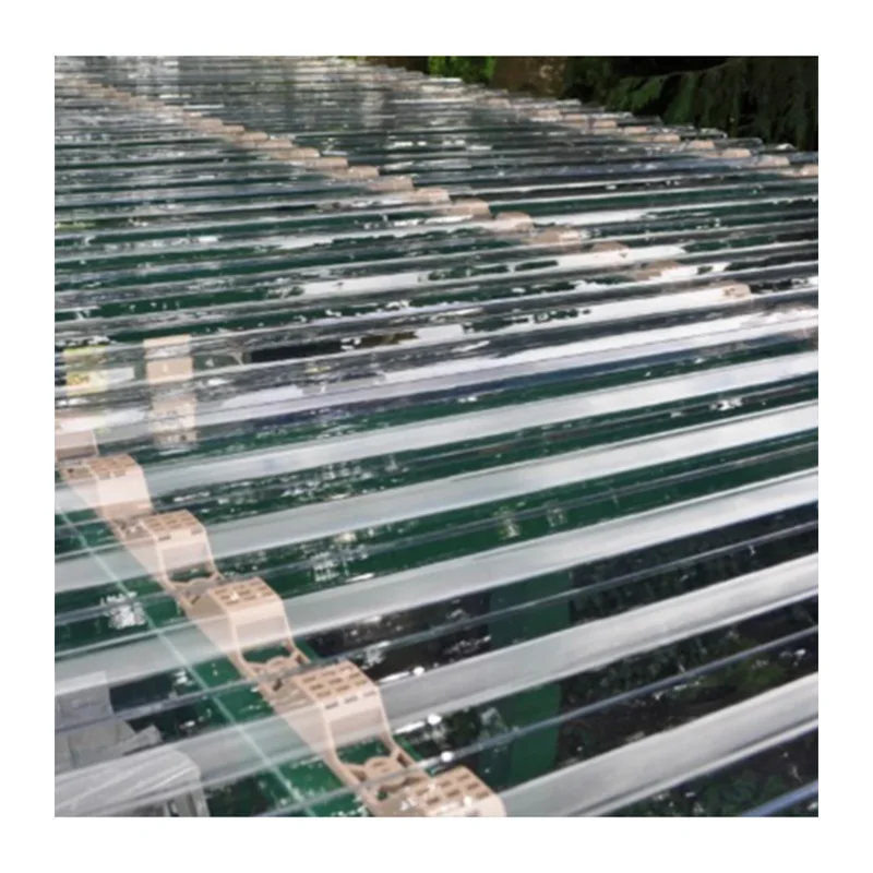 Stripe corrugated Sun Sheets Polycarbonate Transparent plastic Roof Panel polycarbonate corrugated sheet