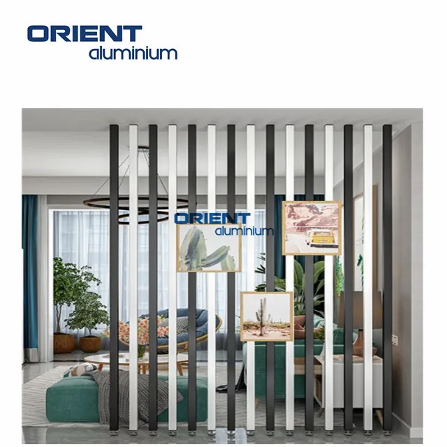 High Quality Performance Powder Coating vertical post room fencing/ Aluminum Decorative Screen Modern Style Room Metal Divider