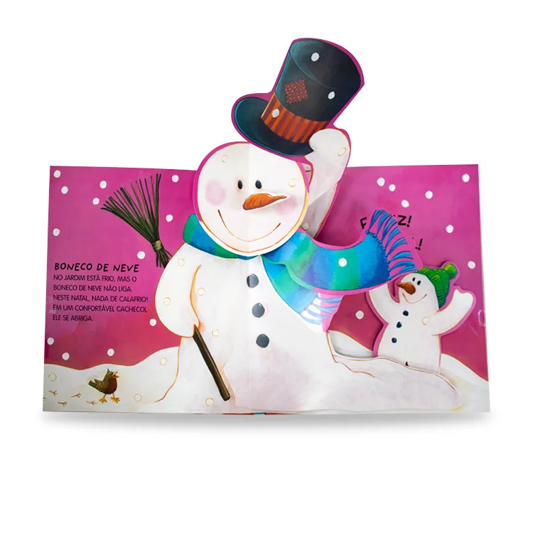 Customized Snowman Themed Three-Dimensional Luxury Puzzle Story Book for Children Hardcover Fancy Paper Manufactured China