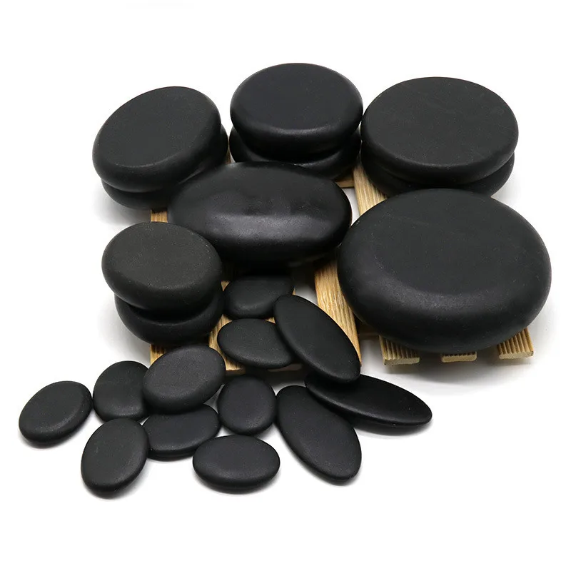 natural essential oil SPA volcano energy hot stone massage set kit with heater