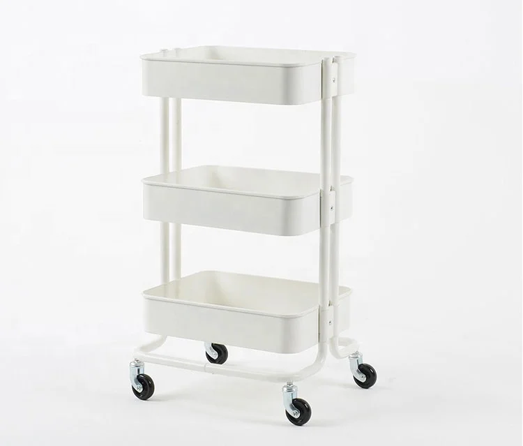 Colorful Rolling Metal Kitchen Trolley Cart