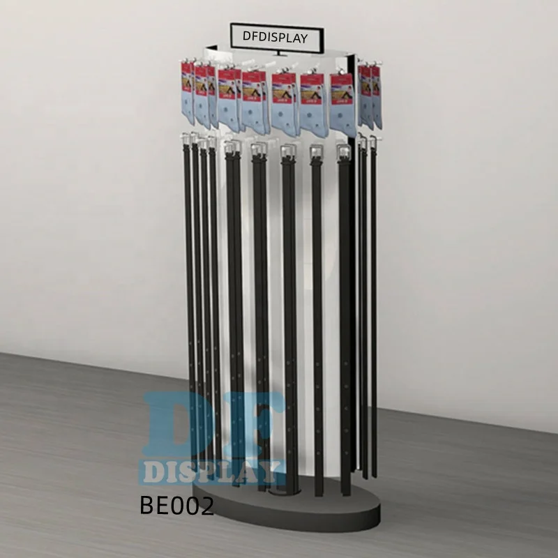 BE002Floor standing belt rack garment store metal display rack for socks and belt  Metal Floor Rotate Belt Scarf Display