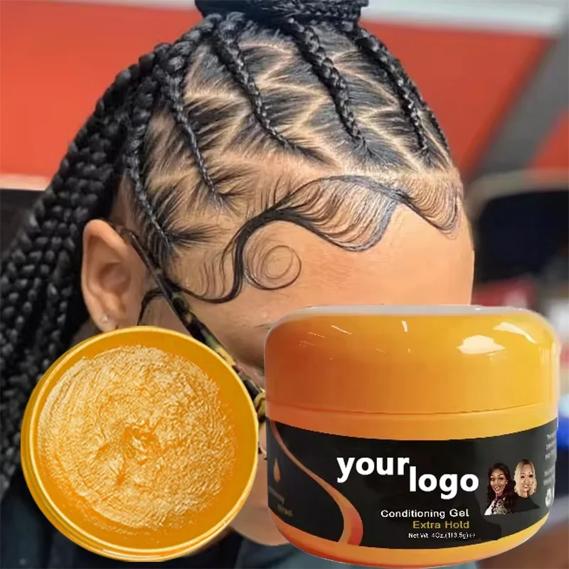 New arrivals 4oz hair wax braid gel Edge Control for African Wholesale Hair Edge Control No Label strong hold Braiding Gel
