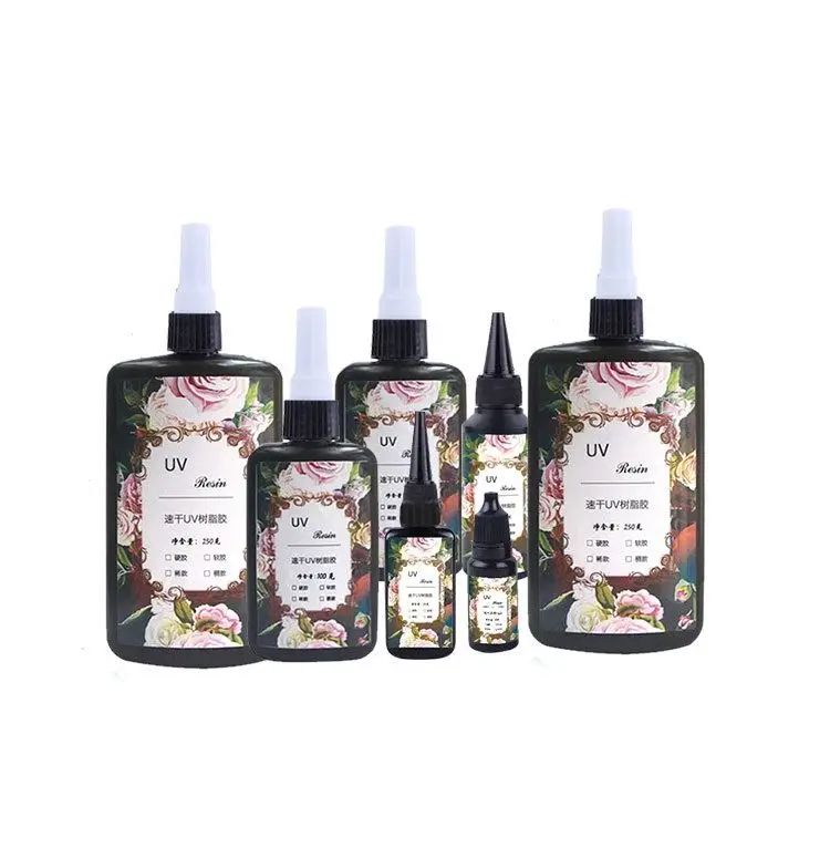 Прозрачная УФ твердая смола в плоской бутылке 12,5 см * 3,6 см/72,8 г 60 г УФ-клей Быстросохнущий для «сделай сам» Аксессуары акриловая кислота горячая распродажа