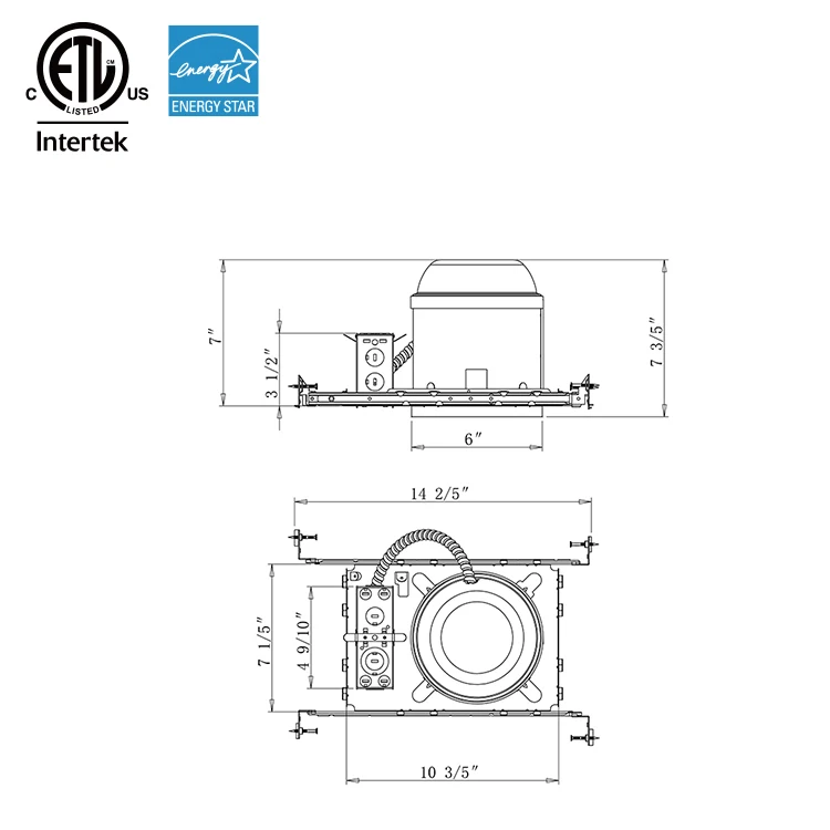6 Inch Incandescent Ic Recessed Housing For New Construction Housing