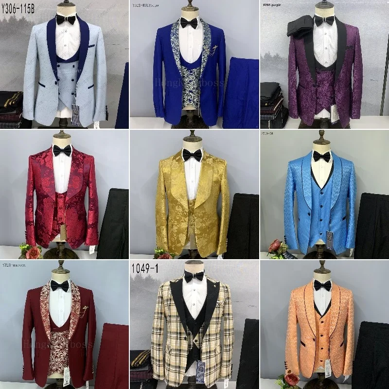 Custom High Quality Luxury Wool Navy Blue Formal Business Dress Clothes 2 Pieces Pant Coat Set Slim Men Suits for Men