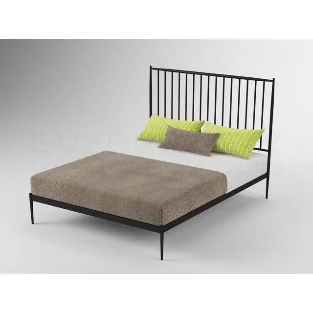 wholesale cheap  price free sample platform heavy duty steel metal bed 2-Person double size bed for hotel and school
