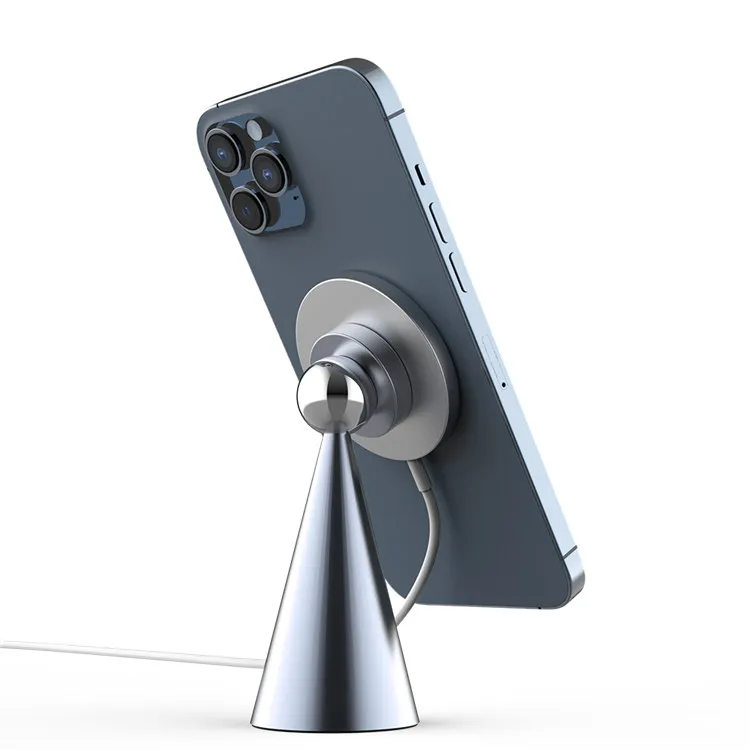 Luxury Lazy Metal Phone Holder Charger Cradle Stand Charging Dock For iPhone 12 Magnetic Magsa fe Charger Dock Station