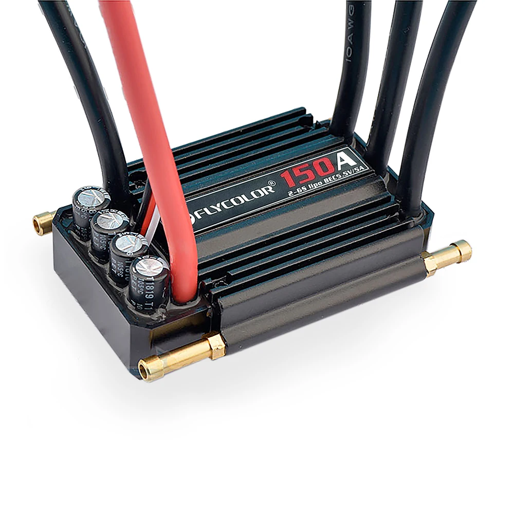Водонепроницаемый Бесщеточный Регулятор Скорости Flycolor 150A ESC 2-6S Lipo с BEC 5,5 В/5A система водяного охлаждения для радиоуправляемой лодки