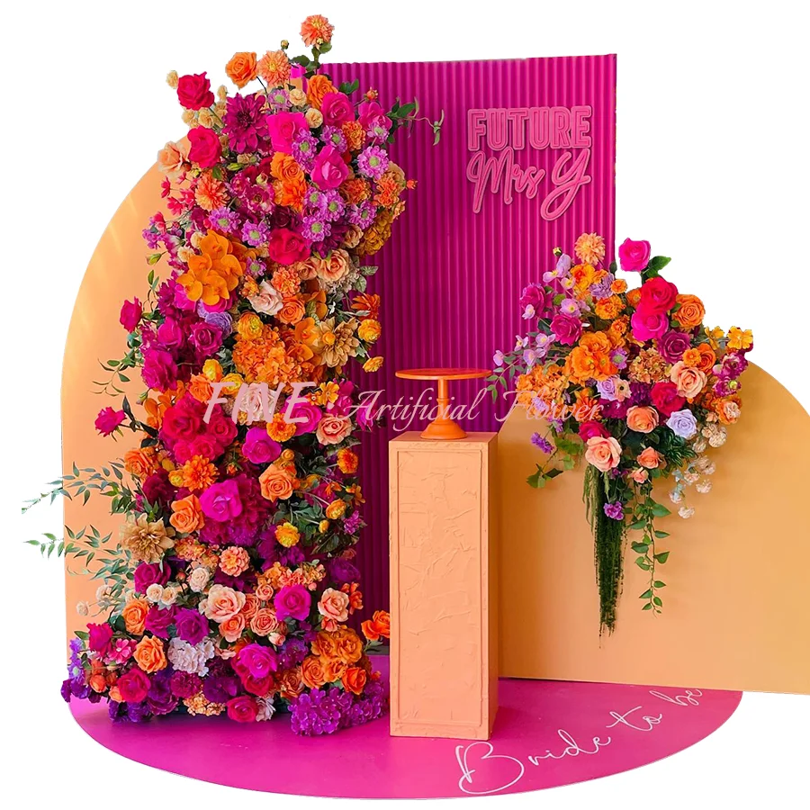 Hot Sale Colorful Artificial Flower Arch Wedding Decoration Backdrop Wedding Arch for Party
